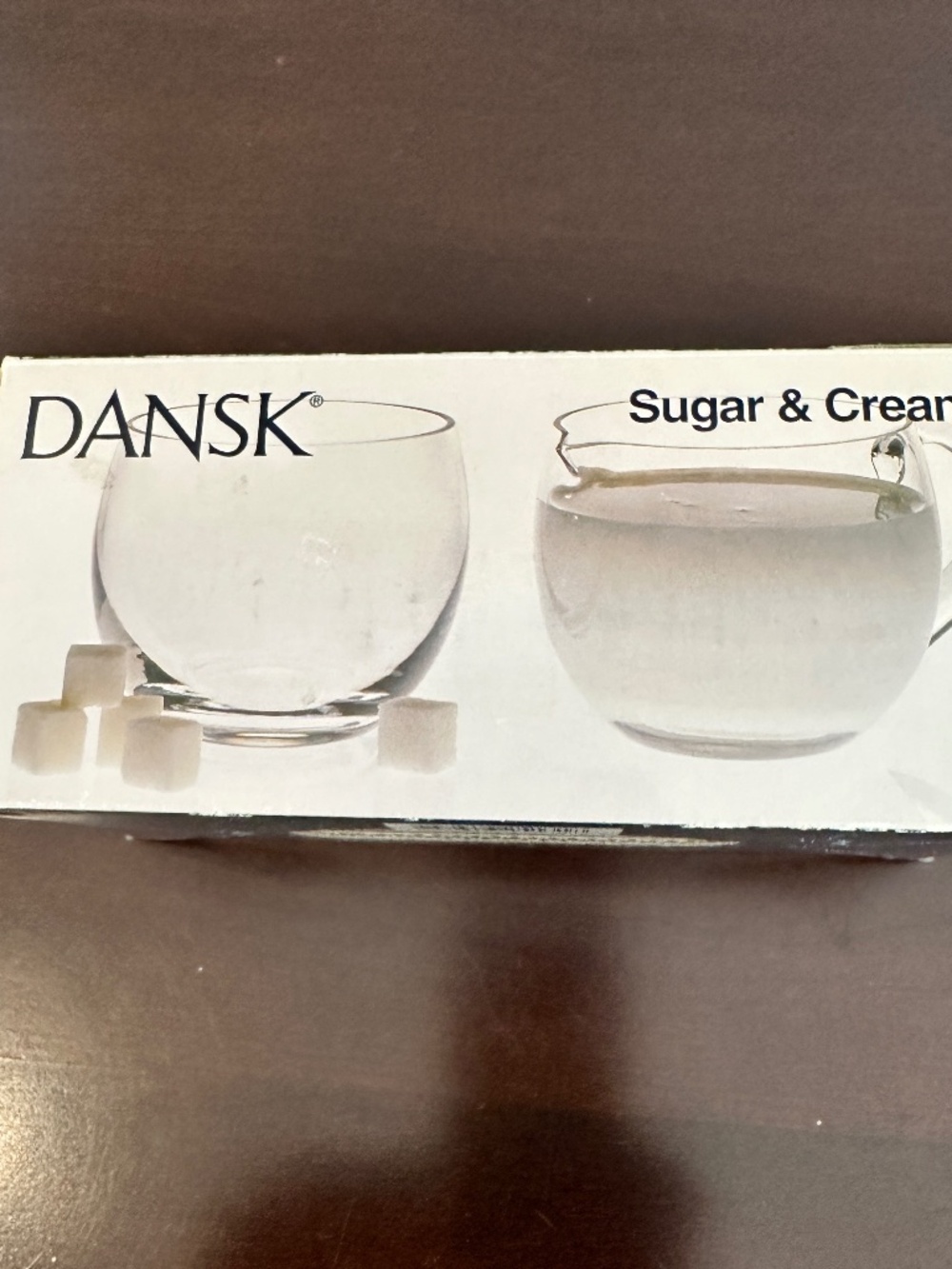 Dansk Sugar And Creamer Clear Glass 2 Piece Set Scandinavian Style W/box